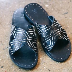Frye Ally Studded Slides